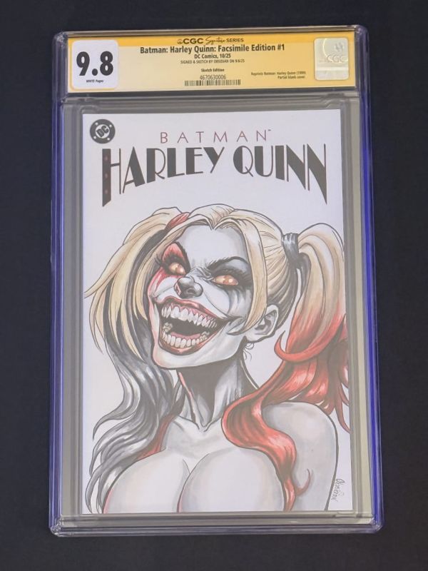 Image for Harley Quinn sketch cover by Obsidian artist CGC 9.8
