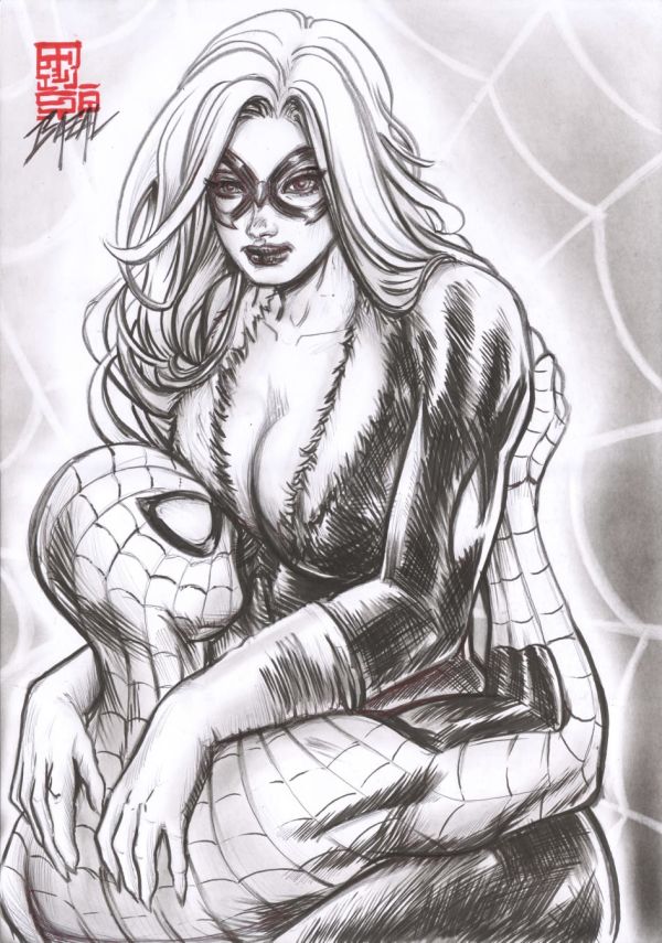 Image for Black Cat & Spider-Man _ SURRENDER / Bazal. 11,7x16,5 in.