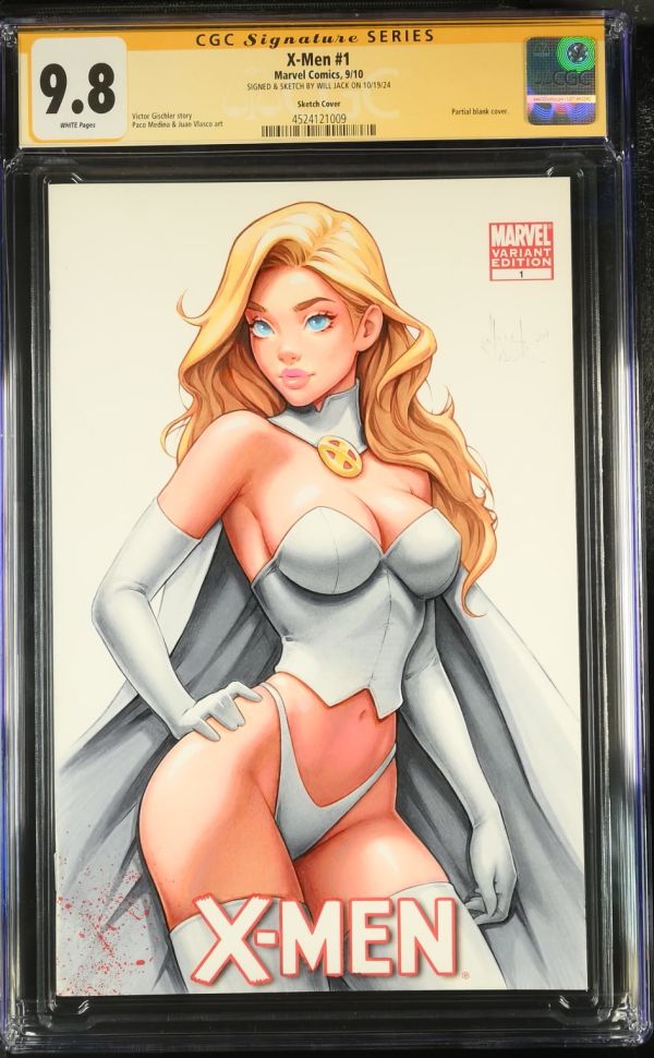 Image for X-Men #1 | Sketch Cover | CGC 9.8 | Signature SeriesCGC Signature Series witnessed the Will Jack signing on 10/19/24.SIGNED & SKETCH BY WILL JACK ON 10/19/24Partial blank cover.Victor Gischler storyPaco Medina & Juan Vlasco art