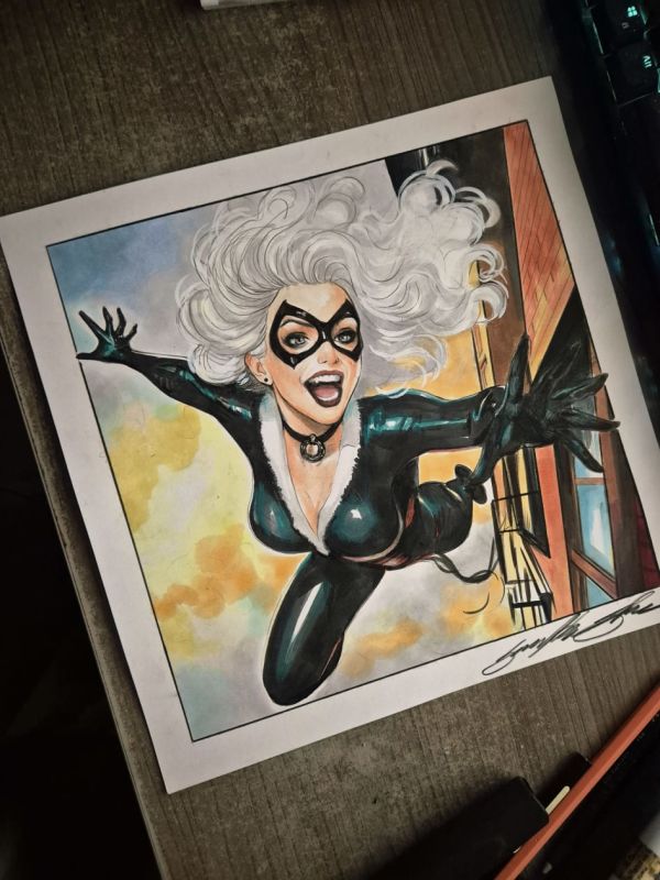 Image for BLACK CAT - Pinup art by Guilherme Silva - 10,8" x 10,8"