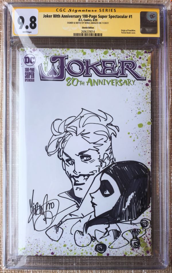 Image for Joker 80th Anniversary #1 CGC 9.8 Signed Sketch by Mirka Andolfo