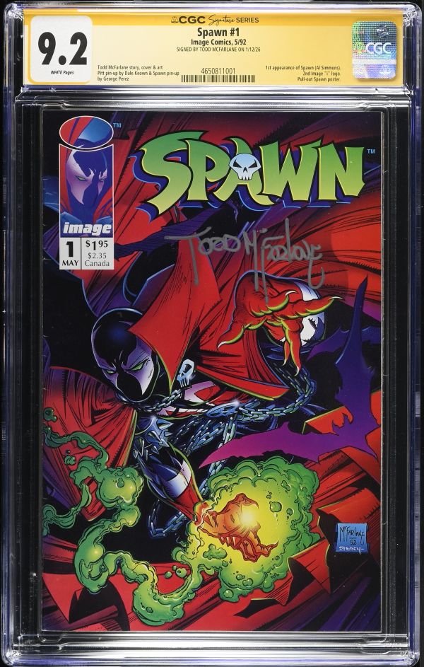 Image for Spawn #1 CGC 9.2 Signed by Todd McFarlane