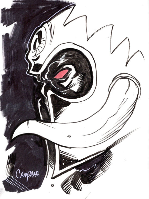 Image for DEATH DEALER ORIGINAL INKED ART CARD SIGNED CHRIS CAMPANA