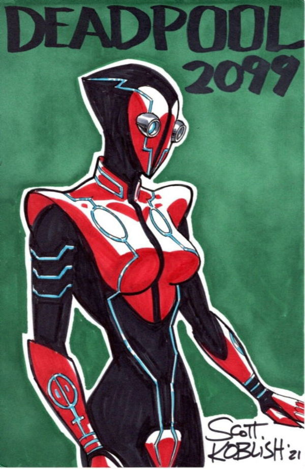 Image for DEADPOOL 2099 OA SIGNED SCOTT KOBLISH