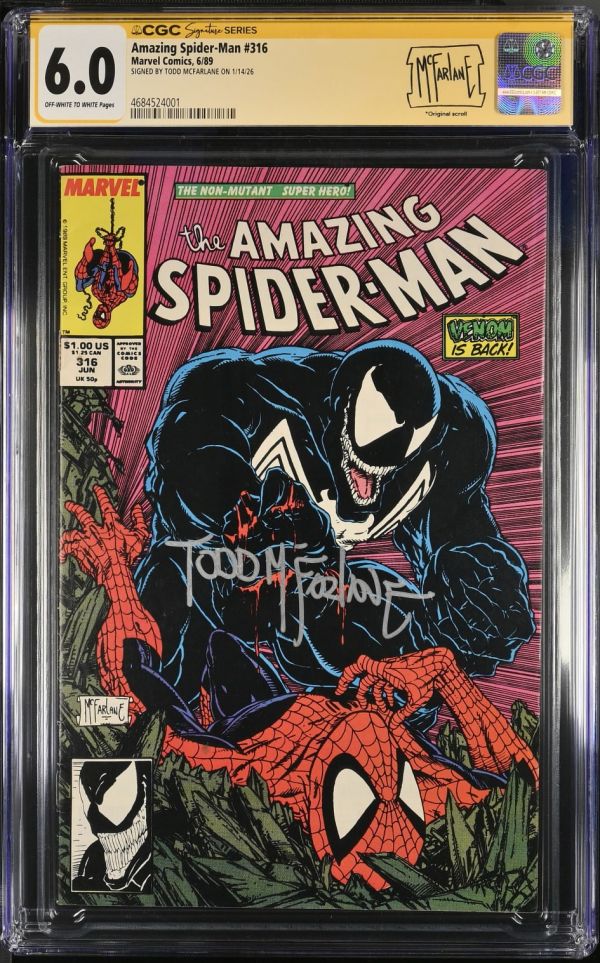Image for Amazing Spider-Man #316 CGC 6.0 Signed by Todd McFarlane