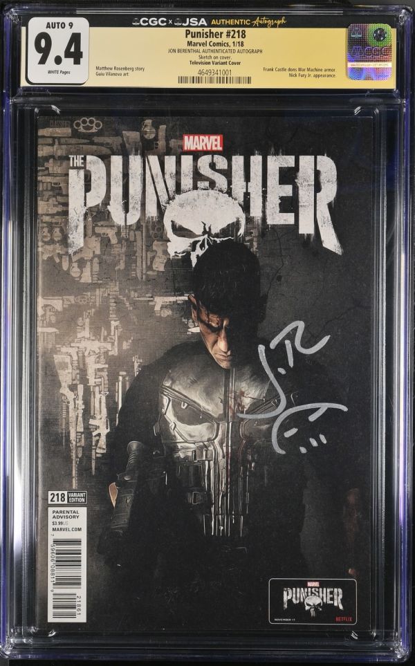 Image for Punisher #218 CGC 9.4 Signed by Jon Berenthal