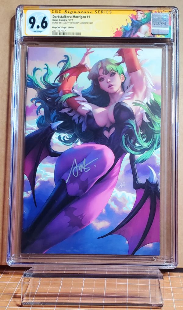 Image for Darkstalkers: Morrigan #1 signed in silver by Artgerm CGC 9.6
