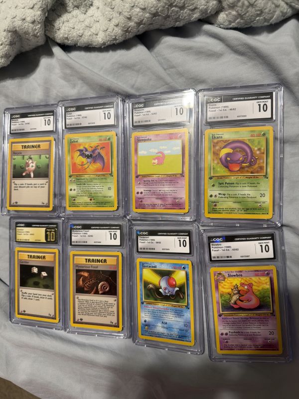 Image for 1st Edition Fossil Pokémon Cards Lot of 8 CGC 10