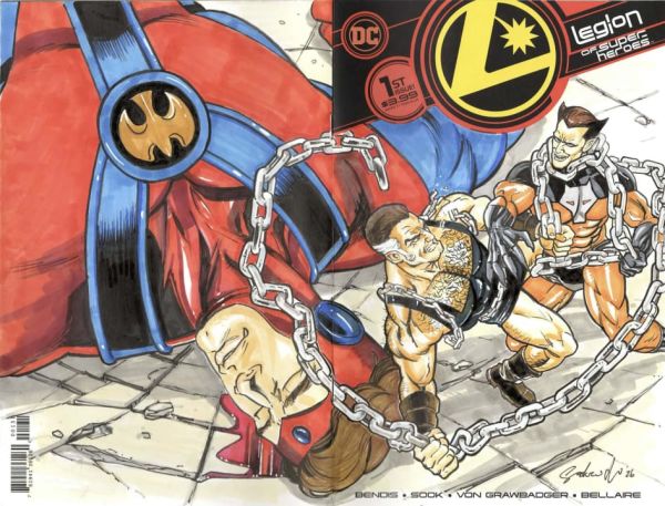 Image for Grimbor vs Timber Wolf and Colossol Boy sketch cover by Stephen Sadowski