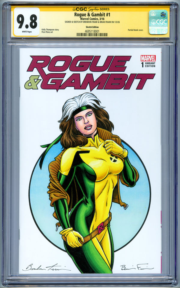 Image for CGC 9.8 ROGUE & GAMBIT Sketch Cover by the Fraim Bros.!