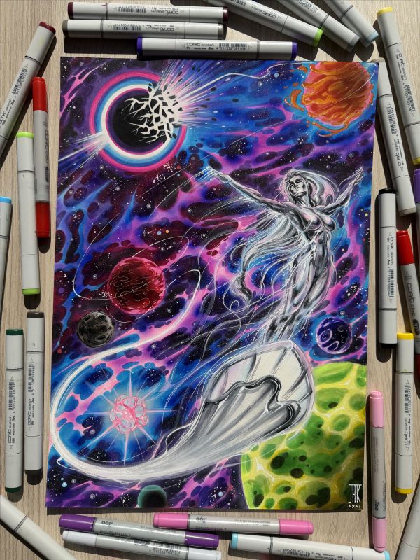 Image for Silver Surfer/Shalla Bal-11”x17”- by JAK