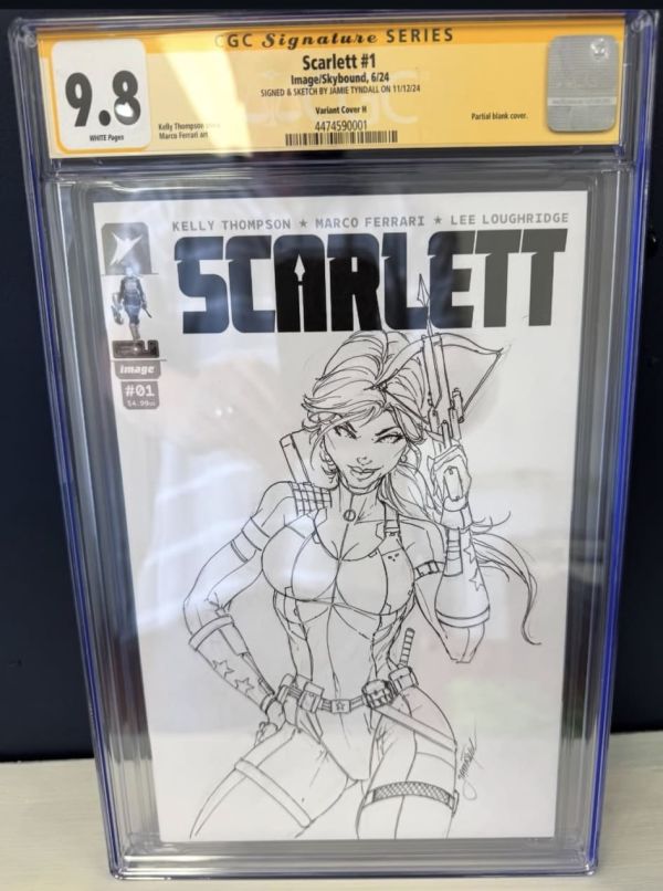 Image for Scarlett #1 CGC 9.8  sketch by Jamie Tyndall