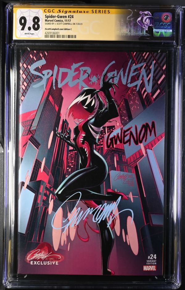 Image for Spider-Gwen #24 CGC 9.8 Signed by J. Scott Campbell