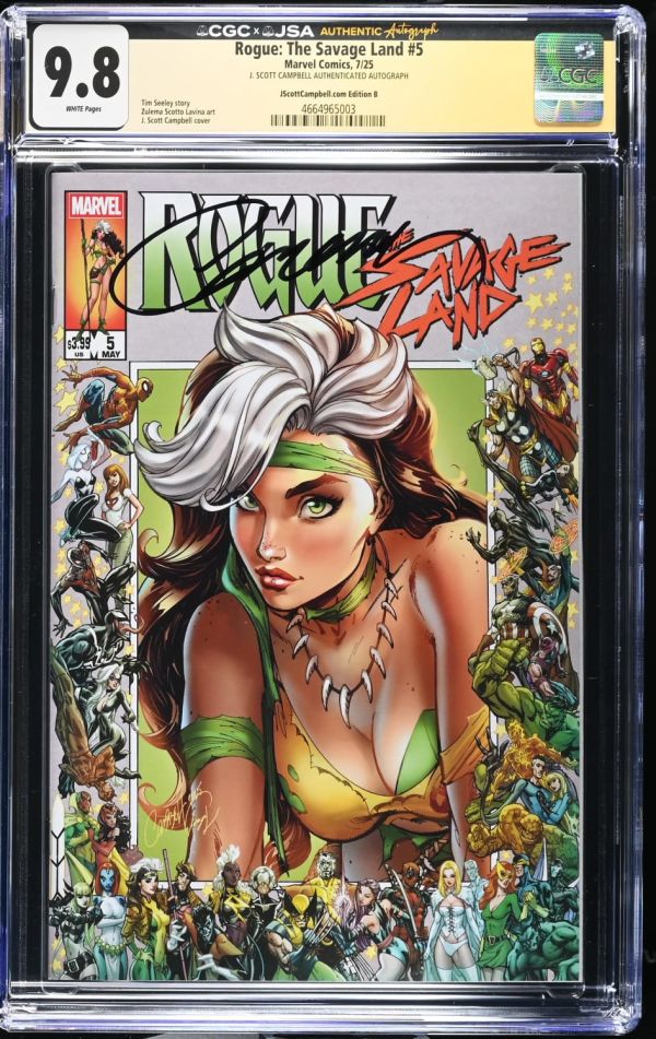 Image for Rogue: The Savage Land #5 CGC 9.8 Signed by J. Scott Campbell