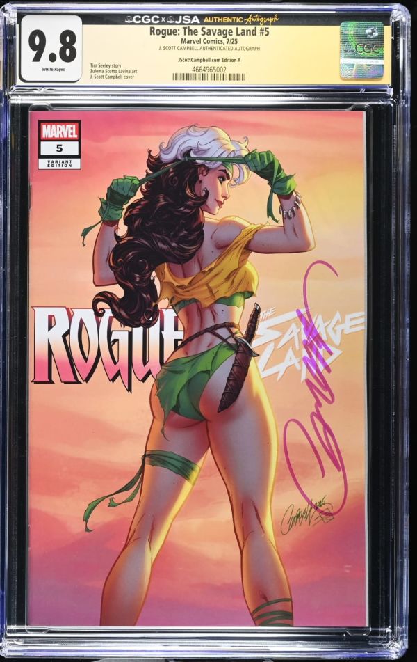 Image for Rogue: The Savage Land #5 CGC 9.8 Signed by J. Scott Campbell