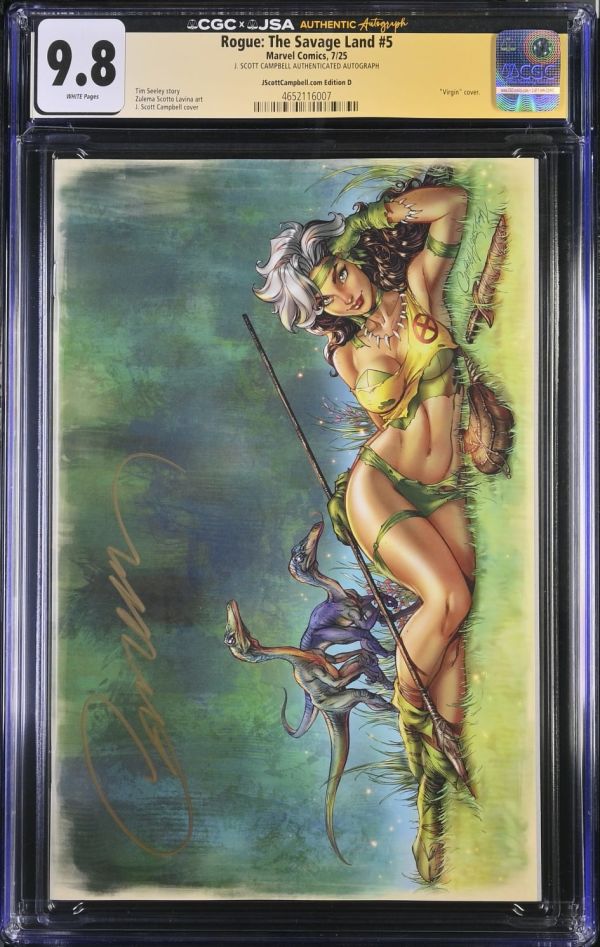 Image for Rogue: The Savage Land #5 CGC 9.8 Signed by J. Scott Campbell