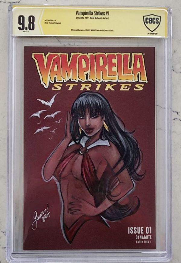 Image for Vampirella Strikes #1 CBCS 9.8 Sketch and Signed by Lauren Wright 