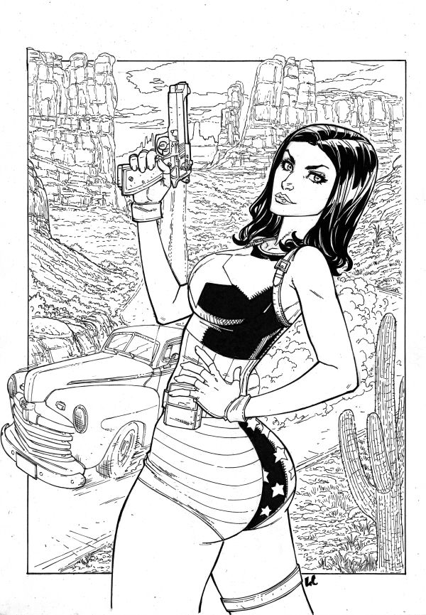 Image for Erika Amerika ink Original Cover Art by LC Freitas