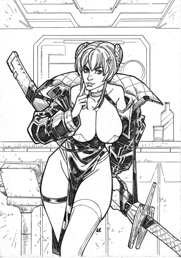 Image for Yuki Chaos Zero Night Original Pencil art By LC Freitas
