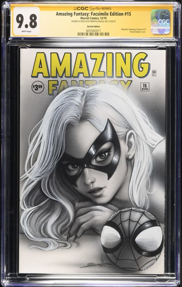 Image for Amazing Fantasy: Facsimile Edition #15 CGC 9.8 Sketched & Signed by Martin Zavala