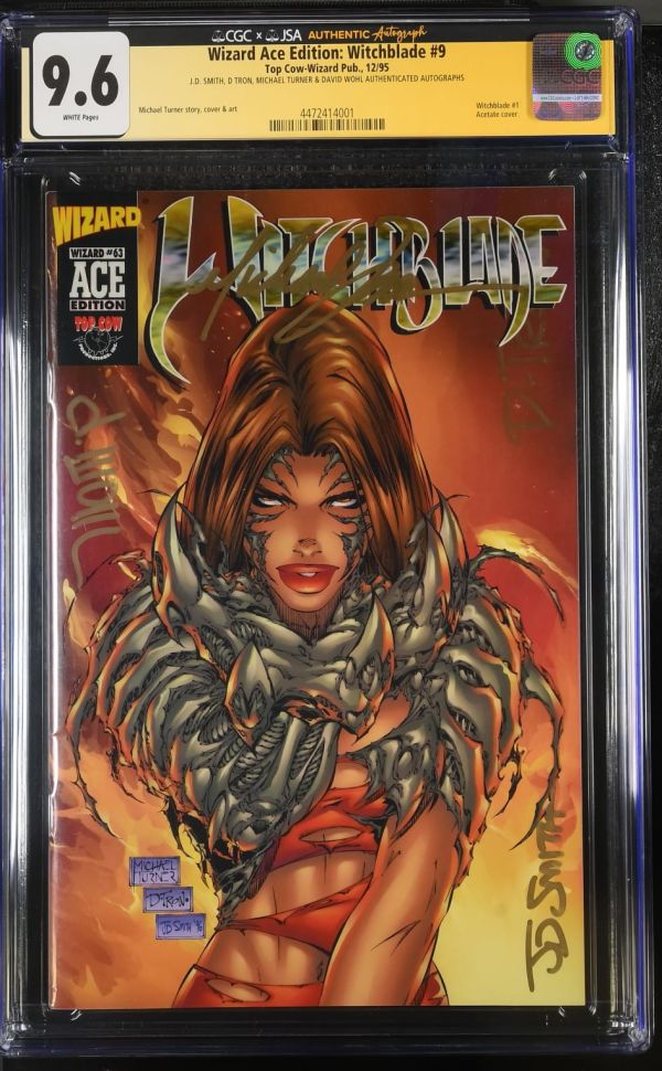 Image for Wizard Ace Edition: Witchblade #9 CGC 9.6 Signed by J.D. Smith, D Tron, Michael Turner & David Wohl