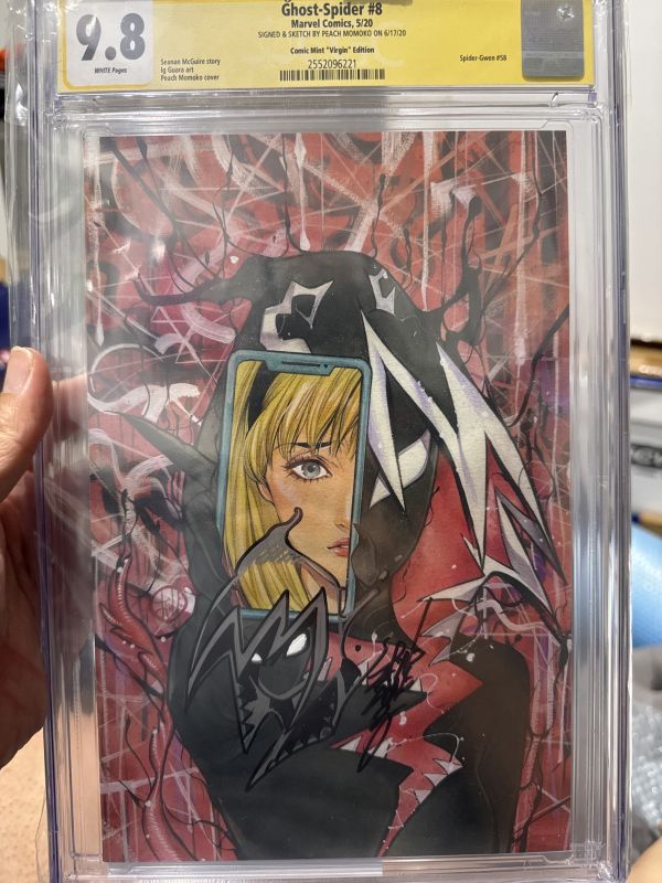 Image for Ghost Spider #8 CGC 9.8 Remarqued and Signed by Peach Momoko