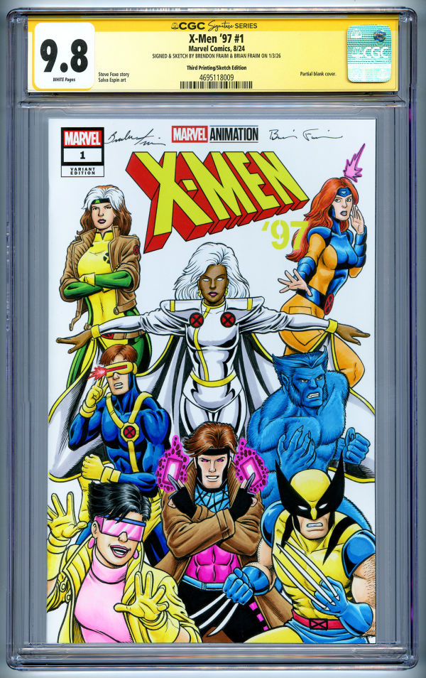 Image for CGC 9.8 X-MEN '97 Sketch Cover by the Fraim Bros.!