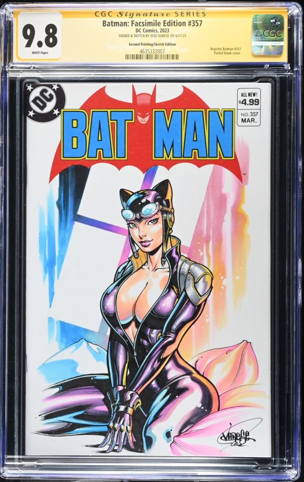 Image for Batman: Facsimile Edition #357 | Second Printing/Sketch Edition | CGC 9.8 | Signature SeriesCGC Signature Series witnessed the Jose Varese signing on 6/21/25.SIGNED & SKETCH BY JOSE VARESE ON 6/21/25Reprints Batman #357Partial blank cover.