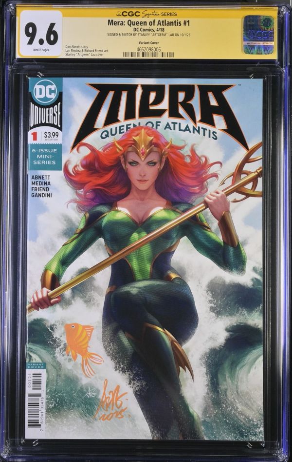 Image for Mera: Queen of Atlantis #1 CGC 9.6 Signed & Sketched by Stanley "Artgerm" Lau