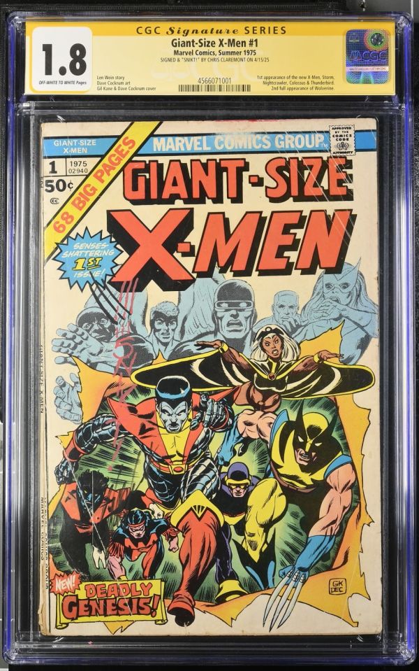 Image for Giant-Size X-Men #1 CGC 1.8 Signed by Chris Claremont