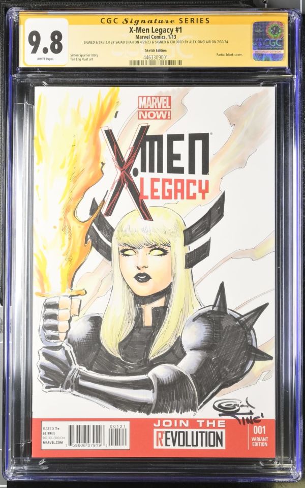 Image for X-Men Legacy #1 CGC 9.8 Signed & Sketched by Sajad Shah, Signed & Colored by Alex Sinclair