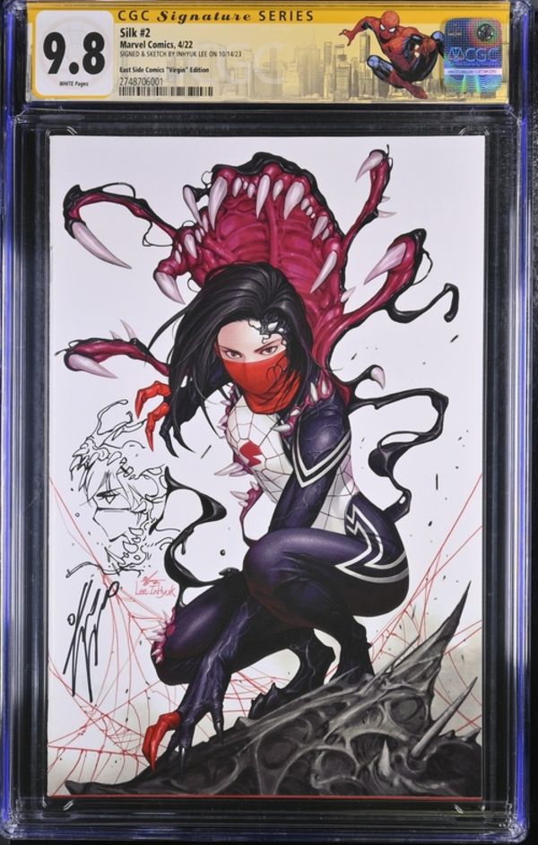 Image for Silk #2 CGC 9.8 Signed & Sketch of Venomized Silk by InHyuk Lee