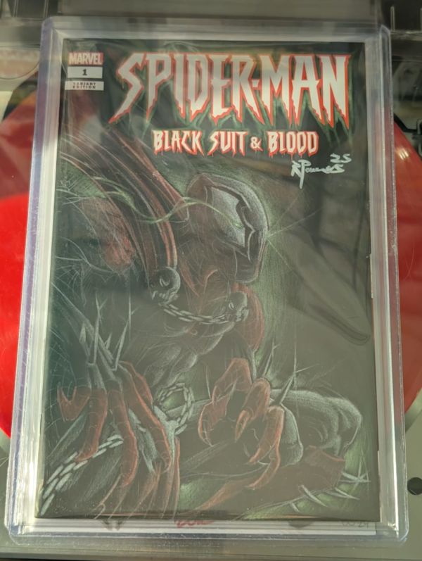Image for Spider-Man Black Suit and Blood Sketch Cover by Rob "DefShogun" Powers