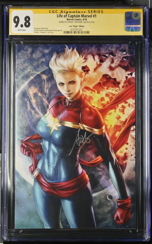 Image for Life of Captain Marvel #1 CGC 9.8 Signed by Stanley "Artgerm" Lau