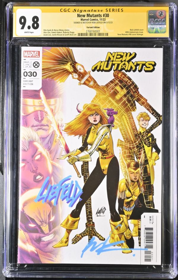 Image for New Mutants #30 CGC 9.8 Signed & Sketched by Rob Liefeld