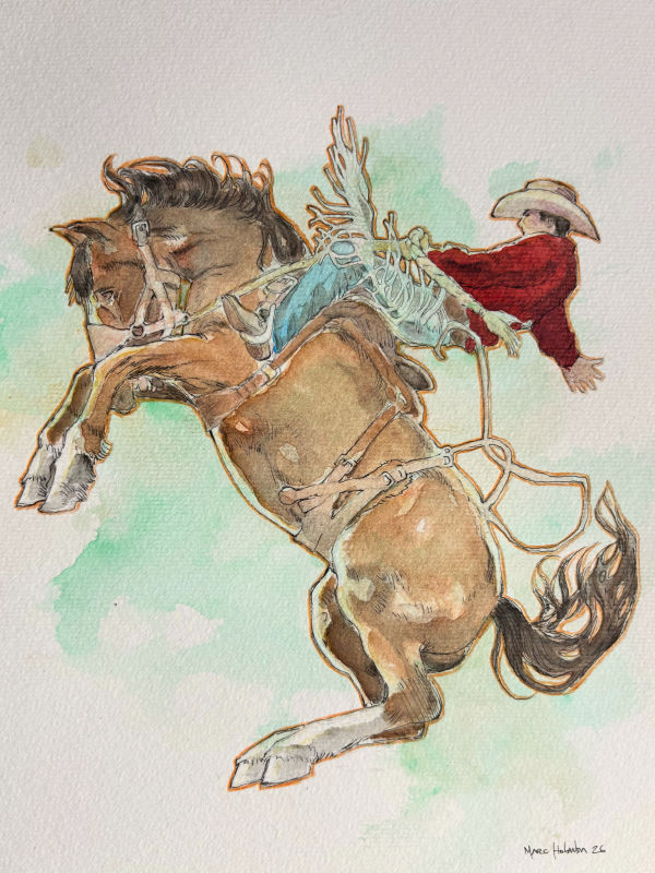 Image for Cowboy and Horse Watercolor Illustration