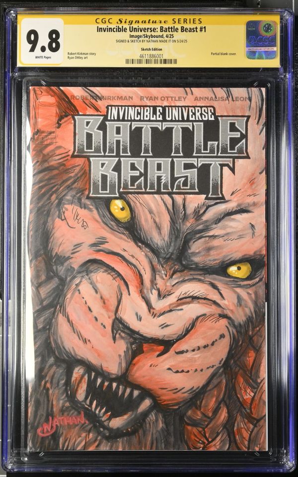 Image for Invincible Universe: Battle Beast #1 CGC 9.8 Signed & Sketched by Nathan Made It