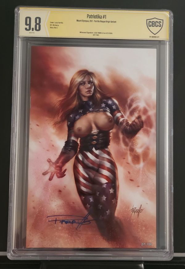 Image for Patriotika #1 CBCS 9.8 Parrillo Risque Virgin Variant Signed by Lucio Parrillo