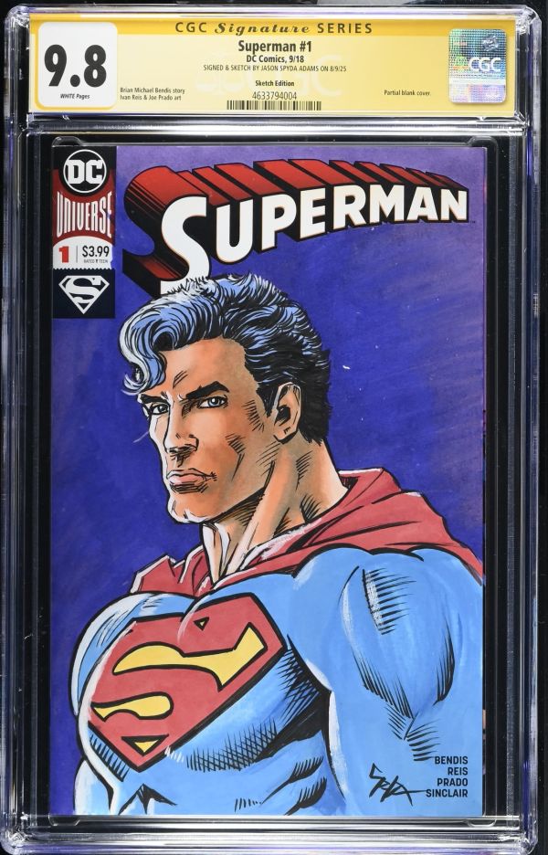 Image for Superman #1 CGC 9.8 Signed & Sketched by Jason Spyda Adams