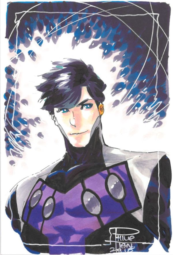Image for Cosmic Boy sketch card by Philip Tan