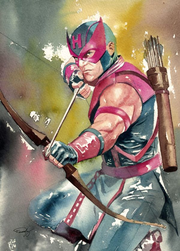 Image for Hawkeye Watercolor Illustration