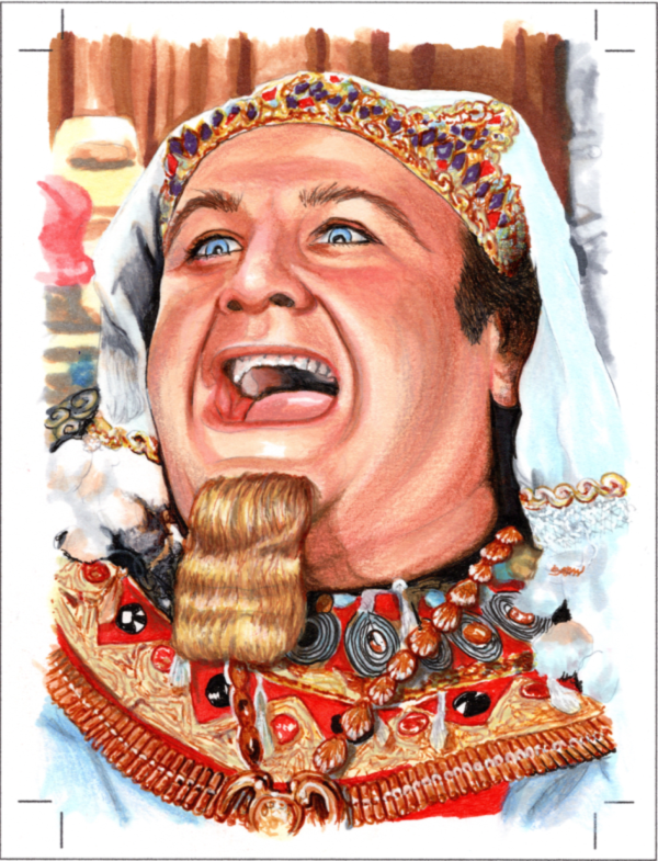 Image for Victor Buono as King Tut sketch card by Bill Crabb