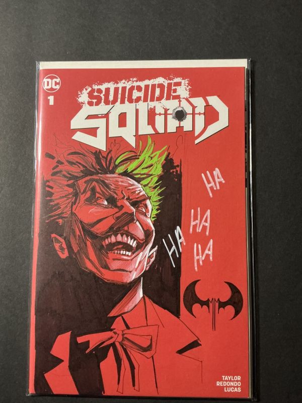 Image for Joker Sketch Cover by Marco Mastrazzo with specialty Bat symbol signature 