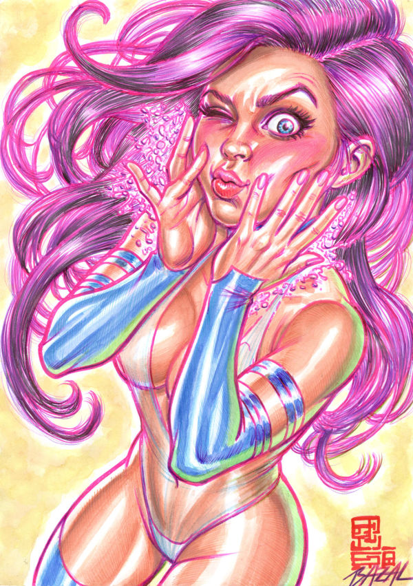 Image for Psylocke - MENTAL FLIRTING / Bazal. 8,3x11,7 in.