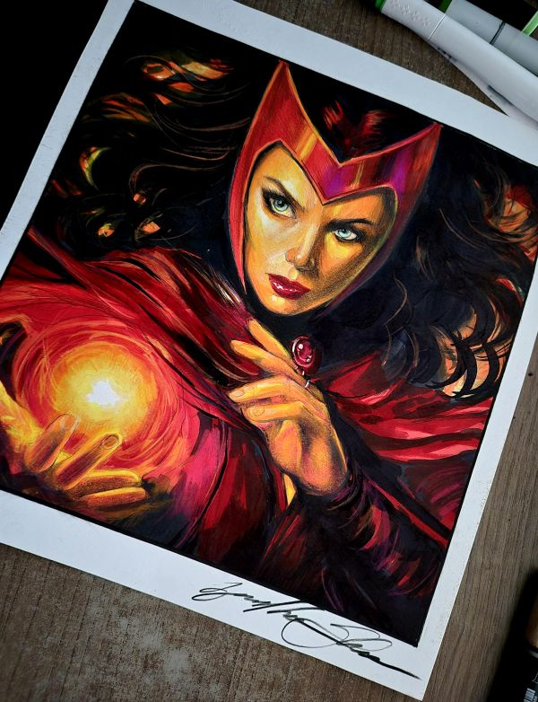Image for SCARLET WITCH - Pinup art by Guilherme Silva - 11" x 12"