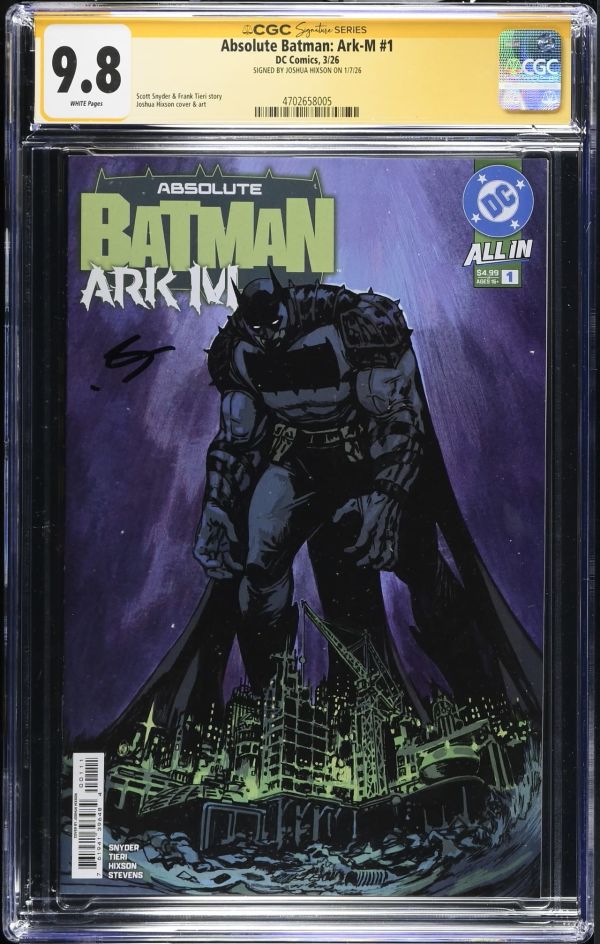 Image for Absolute Batman: Ark-M #1 CGC 9.8 Signed by Joshua Hixson
