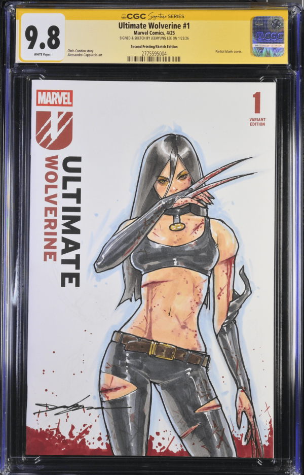 Image for Ultimate Wolverine #1 sketched and signed by Jeehyung Lee with commission of X-23