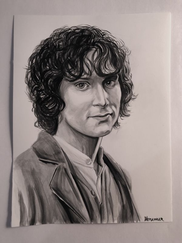 Image for Frodo Ink Wash Illustration