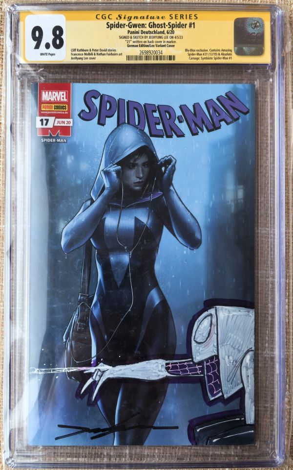Image for Spider-Gwen: Ghost-Spider #1 CGC 9.8 Signed & Sketched by Jeehyung Lee