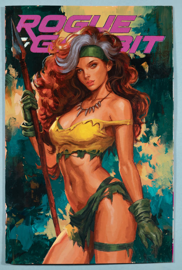 Image for Savage Land Rogue - Acrylic painting on a Rogue & Gambit blank variant
